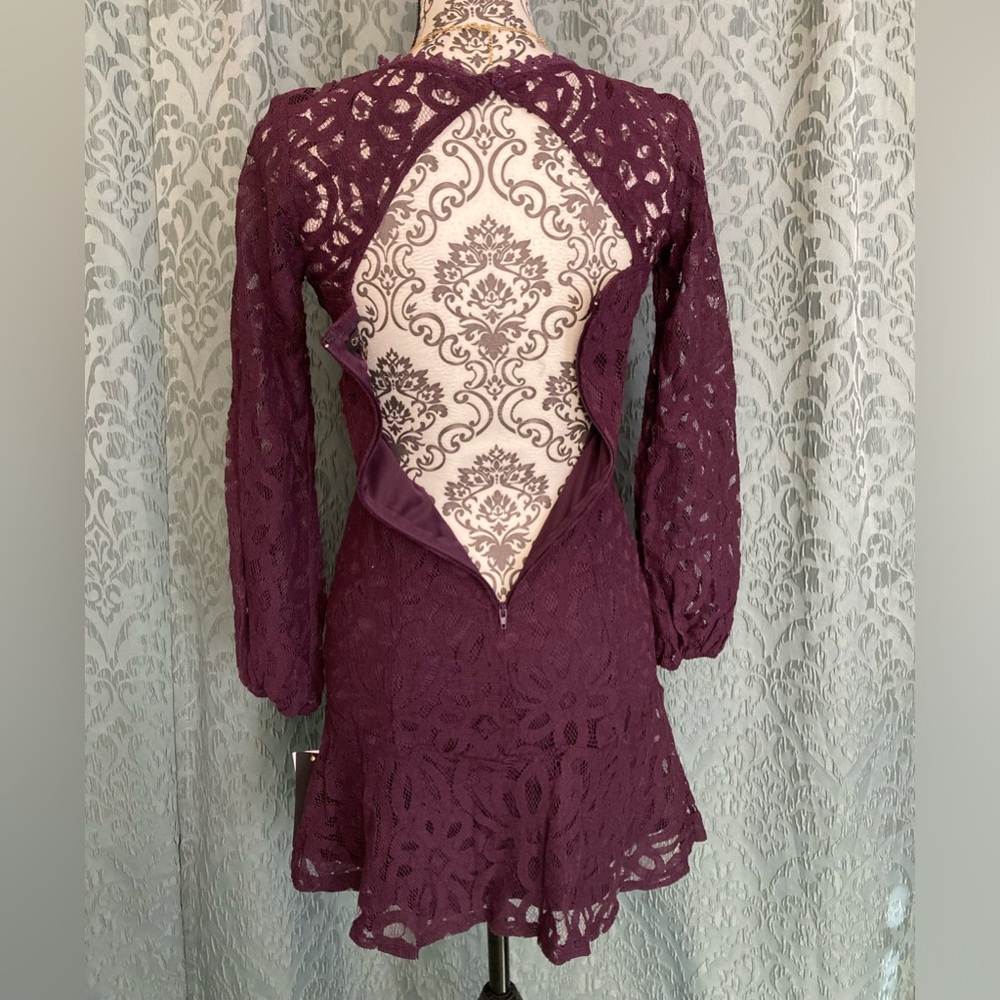 City Studio | NWT Women’s Lace Illusion Sleeve Mini Dress - Picture 7 of 11